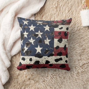 Cojín Decorativo Bandera Americana Rústica Estampado Leopardo (2)