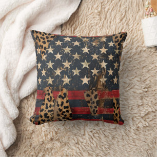 Cojín Decorativo Bandera Americana Rústica Estampado Leopardo (3)