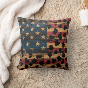 Cojín Decorativo Bandera Americana Rústica Estampado Leopardo (4)