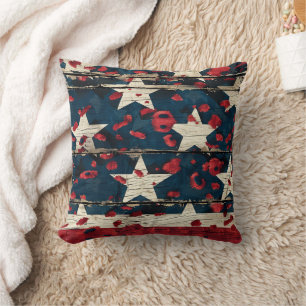 Cojín Decorativo Bandera Americana Rústica Estampado Leopardo (5)
