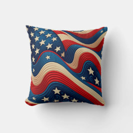 Cojín Decorativo Bandera americana un patriótico ondulado