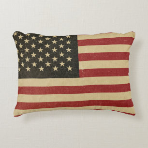 Cojín Decorativo Bandera Americana Vintage