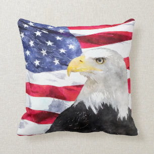 COJÍN DECORATIVO BANDERA AMERICANA Y EAGLE