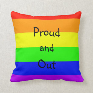 Cojín Decorativo Bandera arco iris del orgullo gay LGBTQ orgullosa 