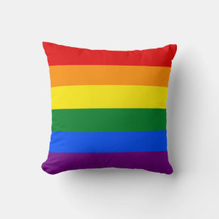 Cojín Decorativo Bandera arcoiris de 6 bandas del orgullo gay LGBT