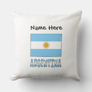Cojín Decorativo Bandera Argentina Personalizada con Texto