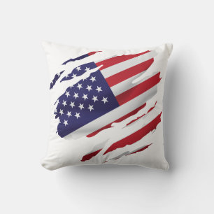 Cojín Decorativo Bandera arrancada de Estados Unidos