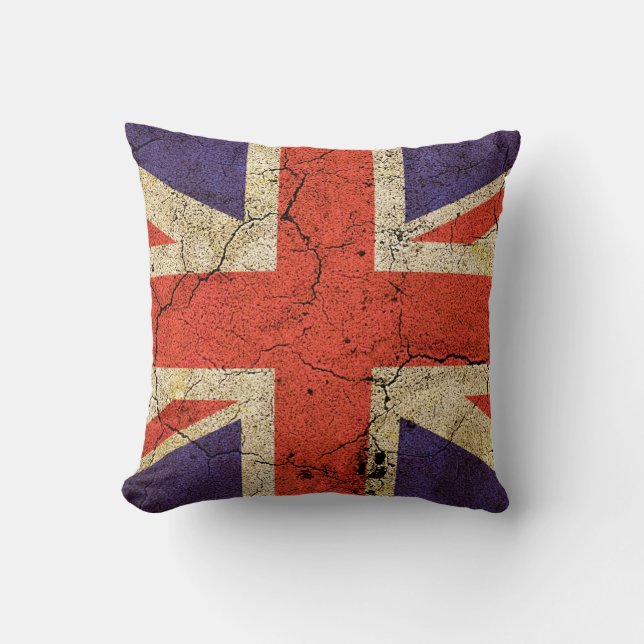 Cojín Decorativo Bandera BRITÁNICA sucia (Union Jack) (Anverso)