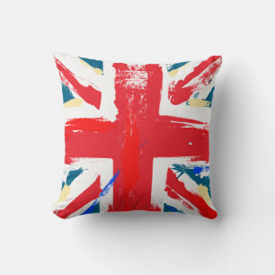 Cojín Decorativo Bandera británica Union Jack vintage desgastada