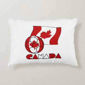 Cojín Decorativo Bandera canadiense con balón de fútbol