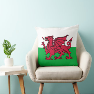 Cojín Decorativo Bandera celta del Dragón Rojo en Gales y Gales