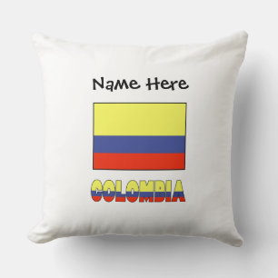 Cojín Decorativo Bandera Colombiana Personalización Negra 