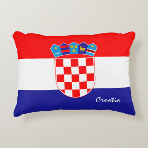Cojín Decorativo Bandera croata y vacaciones/deportes de moda en Cr