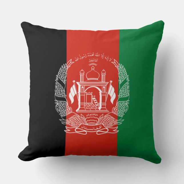 Cojín Decorativo Bandera de Afganistán (Anverso)