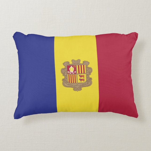 Cojín Decorativo Bandera de Andorra (Anverso)