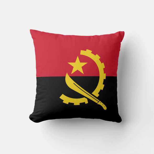 Cojín Decorativo Bandera de Angola (Anverso)