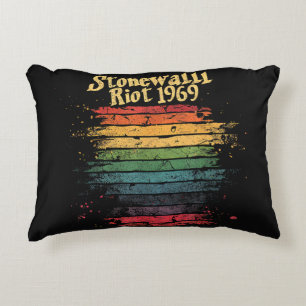 Cojín Decorativo Bandera de arcoíris del Mes del Orgullo Gay muro d