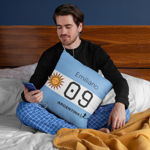Cojín Decorativo Bandera de Argentina Hincha Personalizado de Fútbo