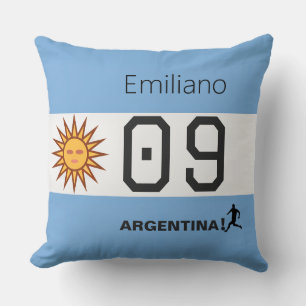 Cojín Decorativo Bandera de Argentina Personalizada para Aficionado