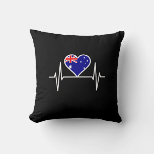 Cojín Decorativo Bandera de Australia Latido del corazón