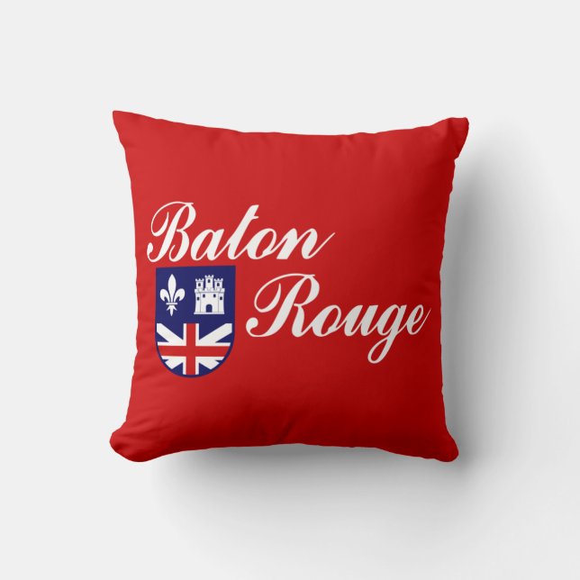 Cojín Decorativo Bandera de Baton Rouge (Luisiana) (Anverso)