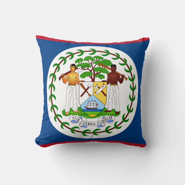 Cojín Decorativo Bandera de Belice (Anverso)
