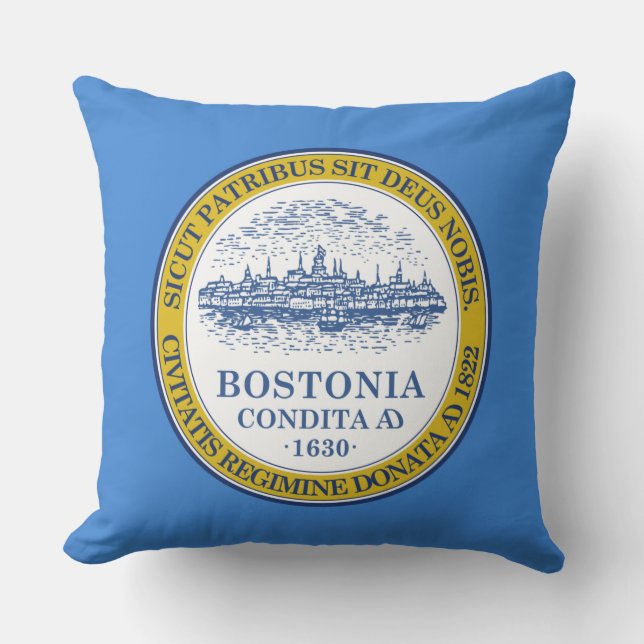 Cojín Decorativo Bandera de Boston (Massachusetts) (Anverso)
