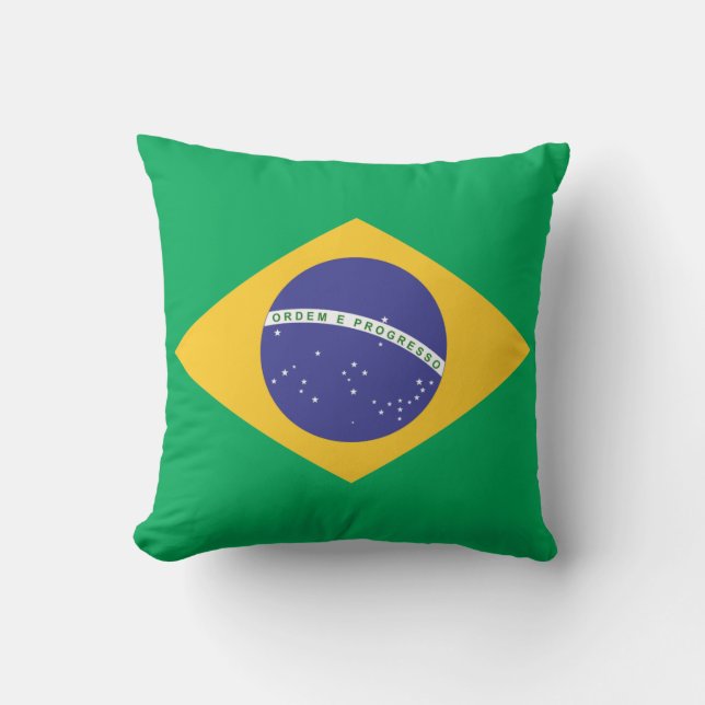 Cojín Decorativo Bandera de Brasil (Anverso)