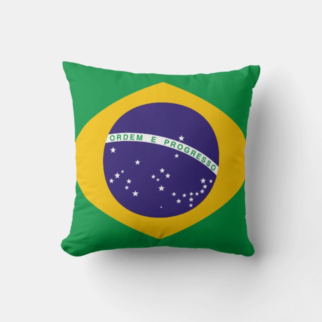Cojín Decorativo Bandera de Brasil (Anverso)