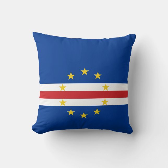 Cojín Decorativo Bandera de Cabo Verde (Anverso)