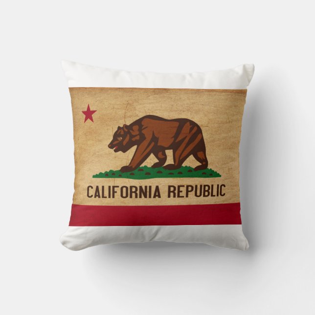 Cojín Decorativo Bandera de California (Anverso)