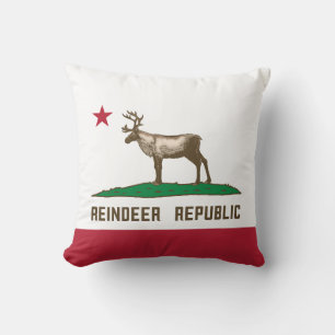 Cojín Decorativo Bandera de California de la República de los Renos