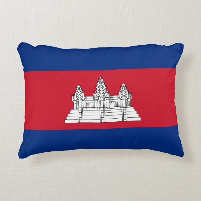 Cojín Decorativo Bandera de Camboya (Anverso)