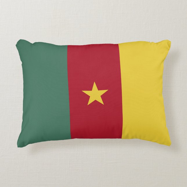 Cojín Decorativo Bandera de Camerún (Anverso)