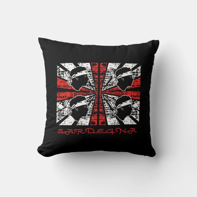 Cojín Decorativo Bandera de Cerdeña - Grunge (Anverso)
