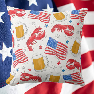 Cojín Decorativo Bandera De Cerveza De Langosta Estrella