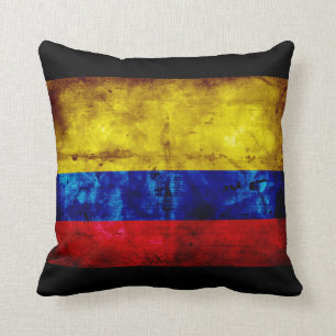 Cojín Decorativo Bandera de Colombia del Weathered
