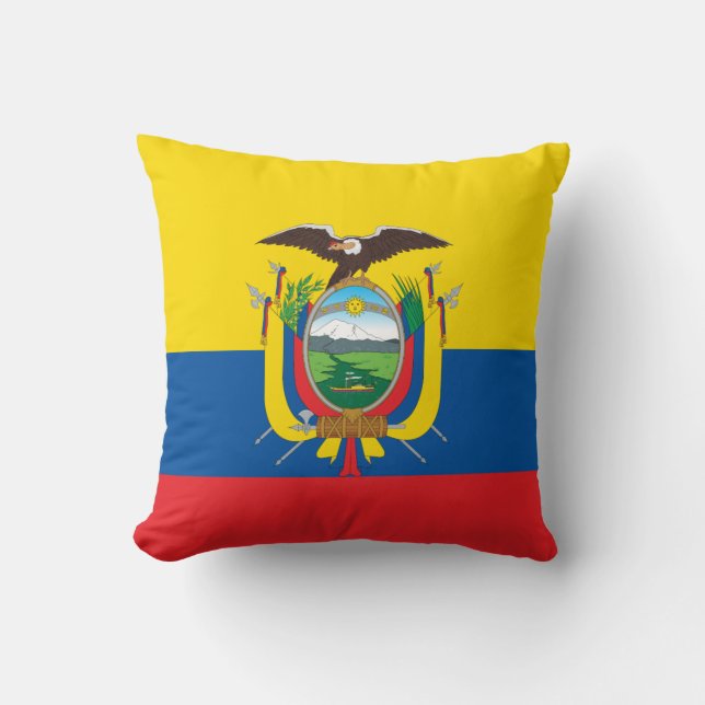 Cojín Decorativo Bandera de Ecuador (ecuatoriano) (Anverso)