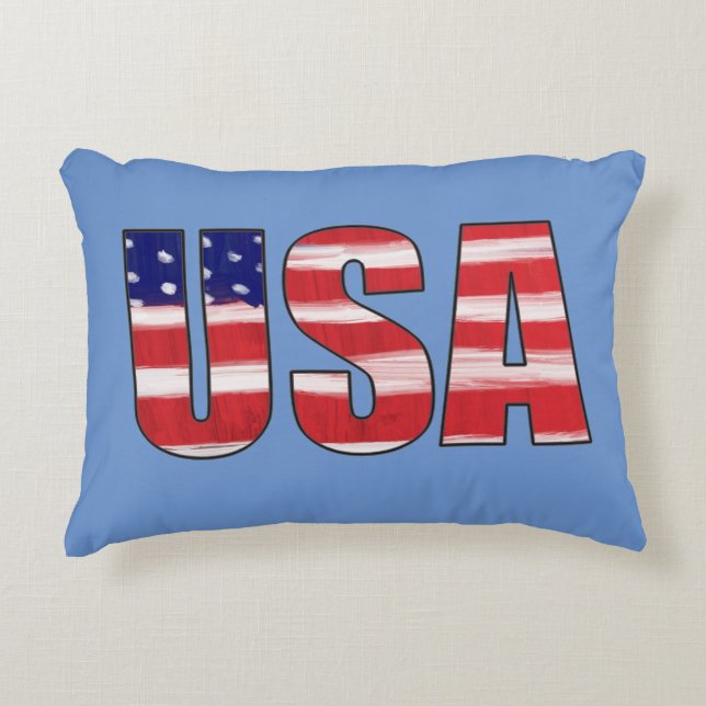 Cojín Decorativo Bandera de EE. UU. (Anverso)
