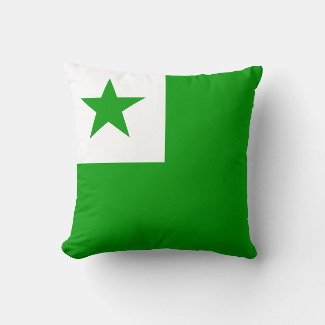 Cojín Decorativo Bandera de Esperanto (Anverso)