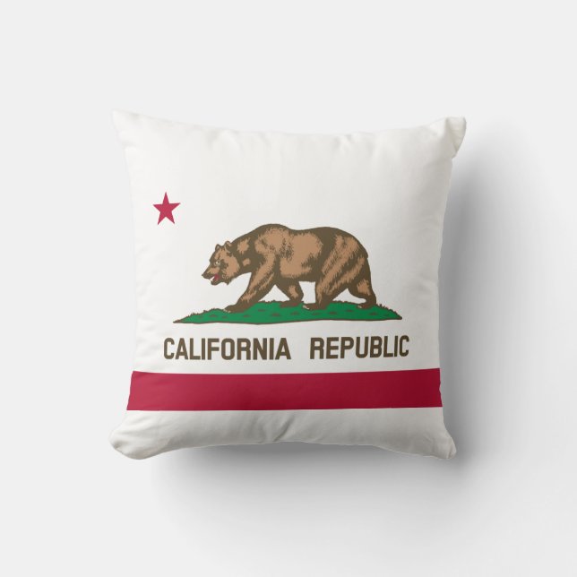 Cojín Decorativo Bandera de estado de California (Anverso)
