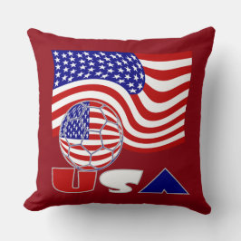 Cojín Decorativo Bandera de Estados Unidos Balón de fútbol american