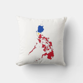 Cojín Decorativo bandera de Filipinas en el mapa