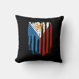 Cojín Decorativo Bandera de Filipinas mitad americana mitad filipin