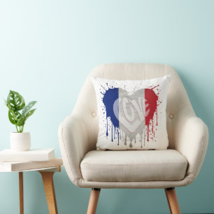 Cojín Decorativo Bandera de Francia del amor