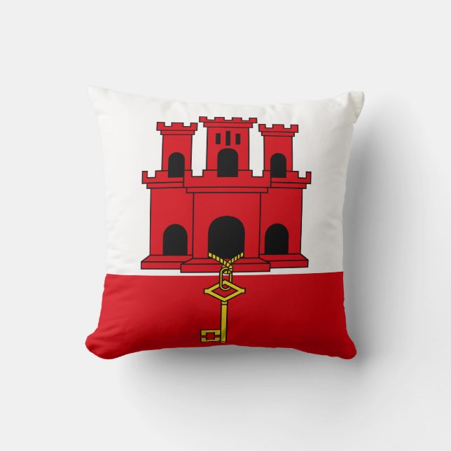 Cojín Decorativo Bandera de Gibraltar (Anverso)