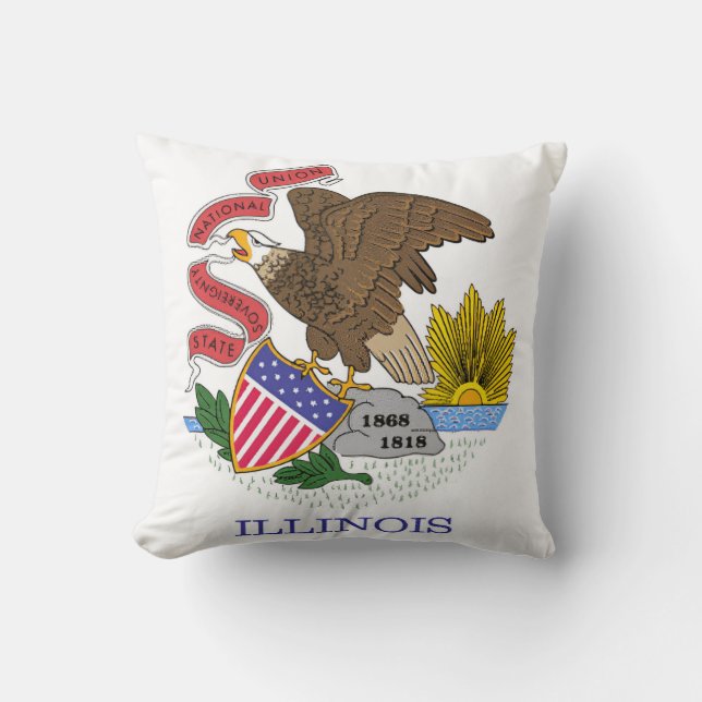 Cojín Decorativo Bandera de Illinois (Anverso)