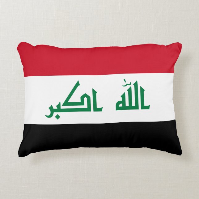 Cojín Decorativo Bandera de Iraq (Anverso)