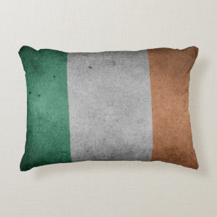 Cojín Decorativo Bandera de Irlanda de estilo grunge