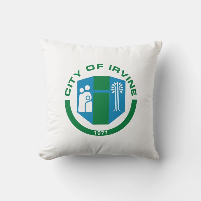 Cojín Decorativo Bandera de Irvine (California) (Anverso)